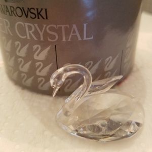 Swarovski miniature silver crystal swan